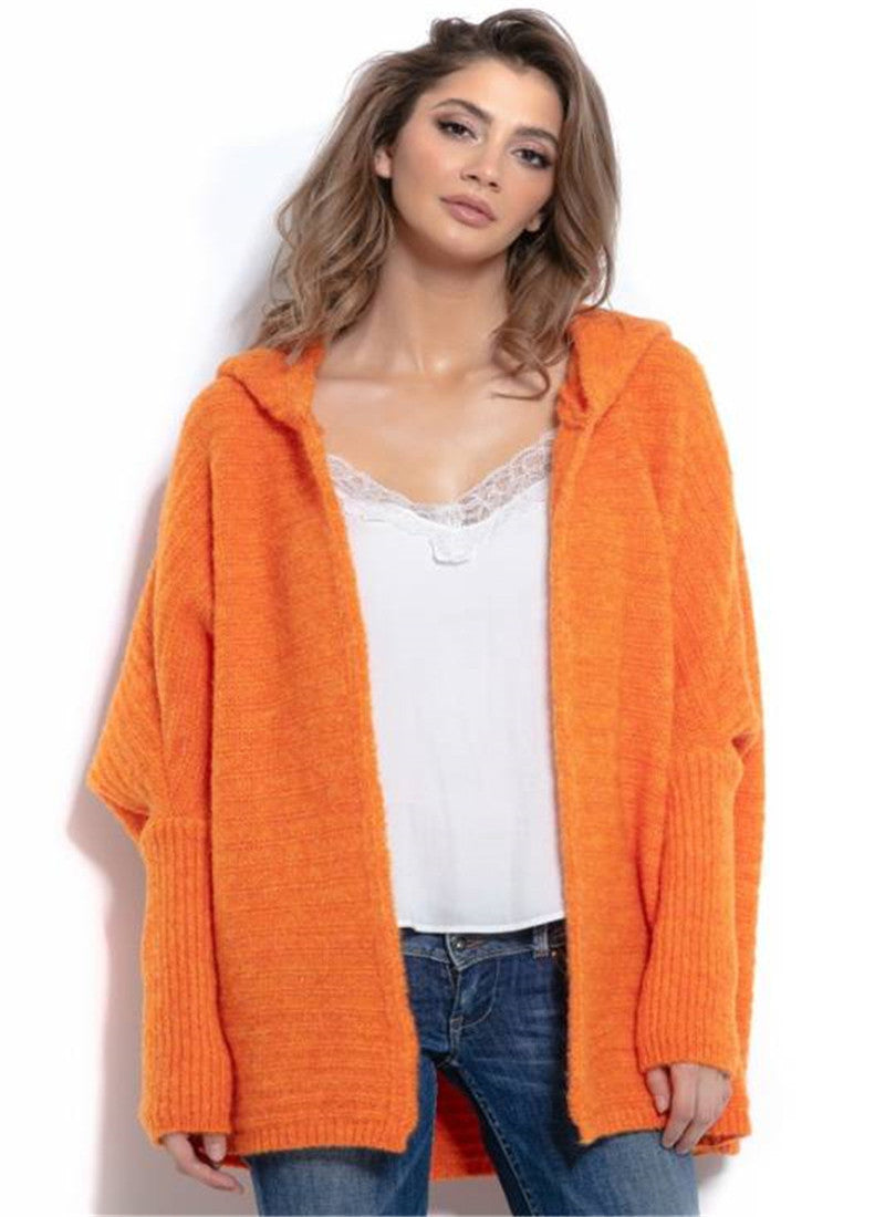 Pure Color Temperament Commuter Cardigan V-neck Sweater Coat