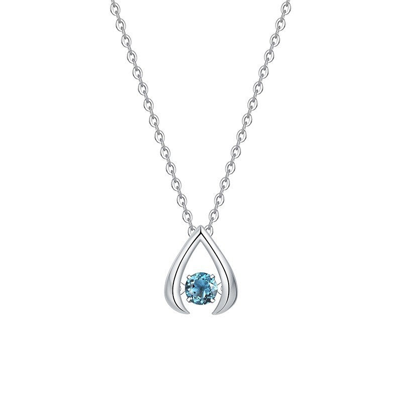 S925 Sterling Silver Natural Topaz Necklace