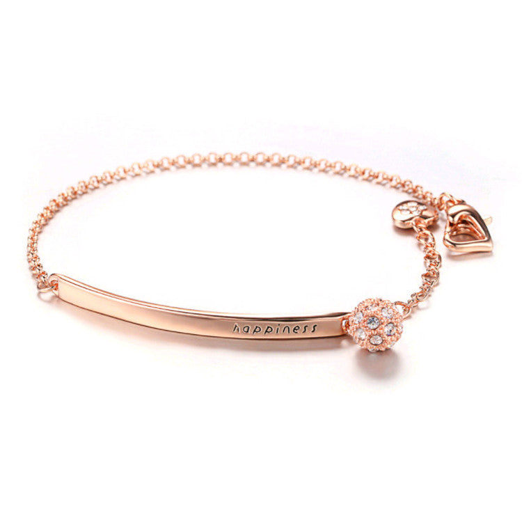 Letter Bracelet Rose Gold Plated Bracelet Sister Chain with Jewelry