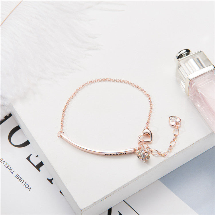 Letter Bracelet Rose Gold Plated Bracelet Sister Chain with Jewelry