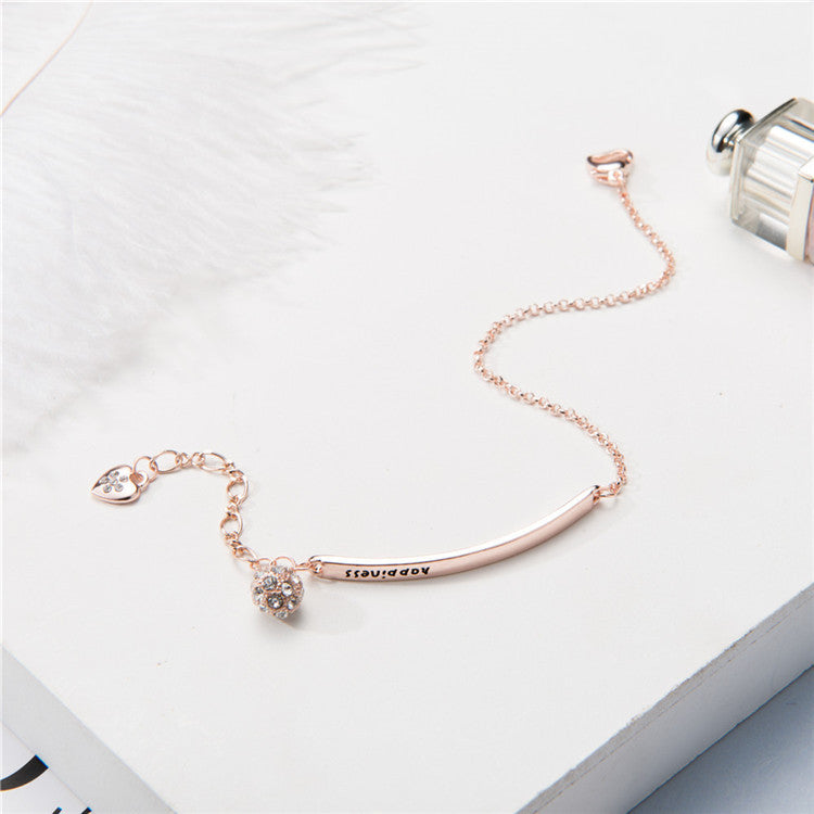 Letter Bracelet Rose Gold Plated Bracelet Sister Chain with Jewelry