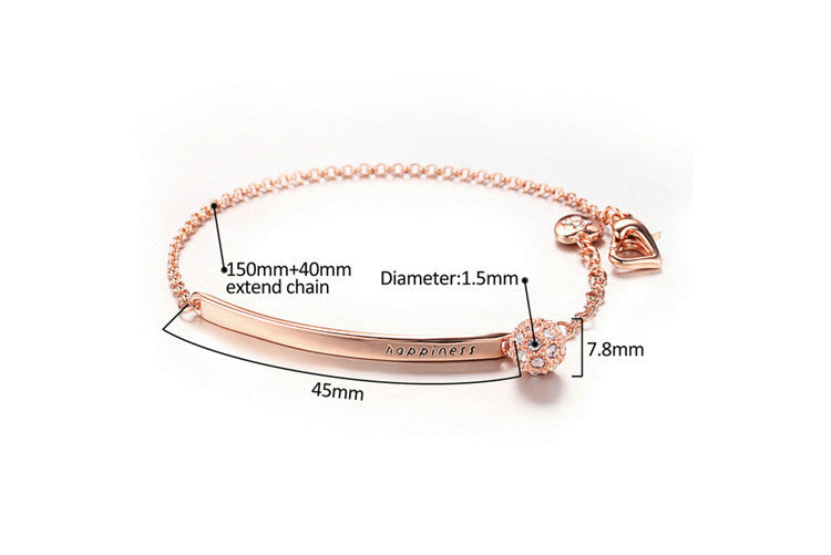 Letter Bracelet Rose Gold Plated Bracelet Sister Chain with Jewelry