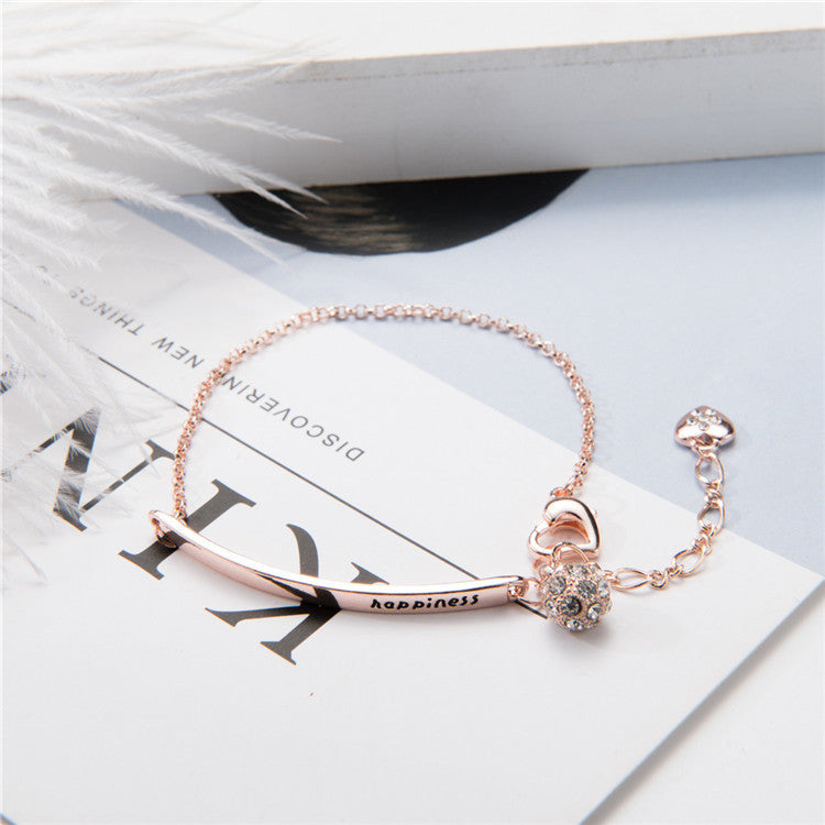 Letter Bracelet Rose Gold Plated Bracelet Sister Chain with Jewelry