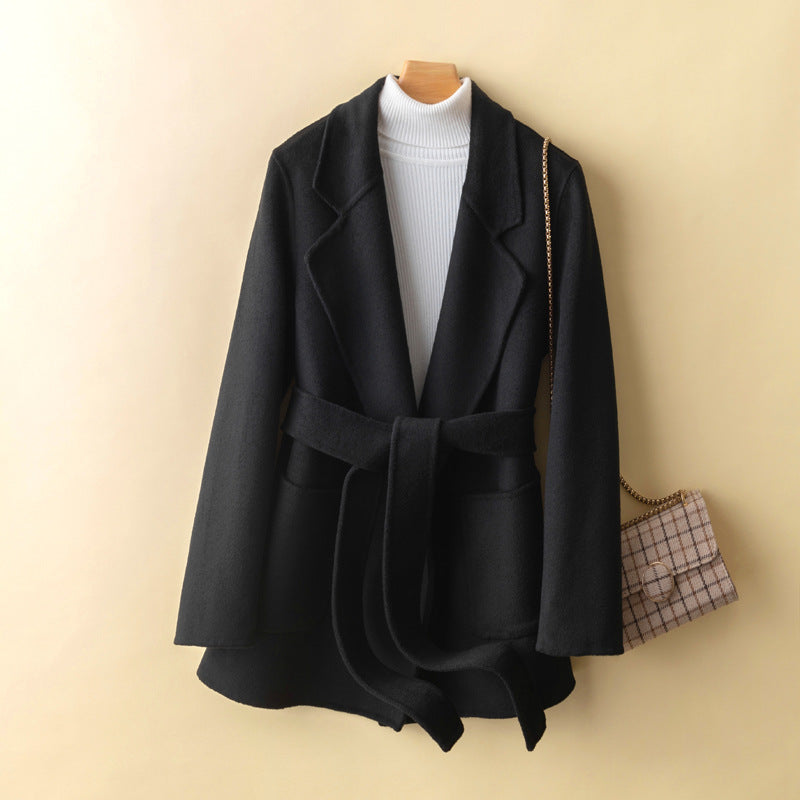 Pure Wool Double-faced Cashmere Slim-fit Small Woolen Coat