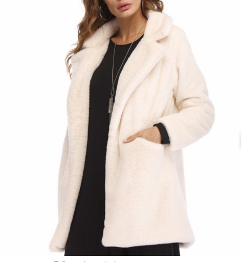 Fuzzy Button Front Warm Coat, Elegant Solid Long Sleeve Winter Outerwear