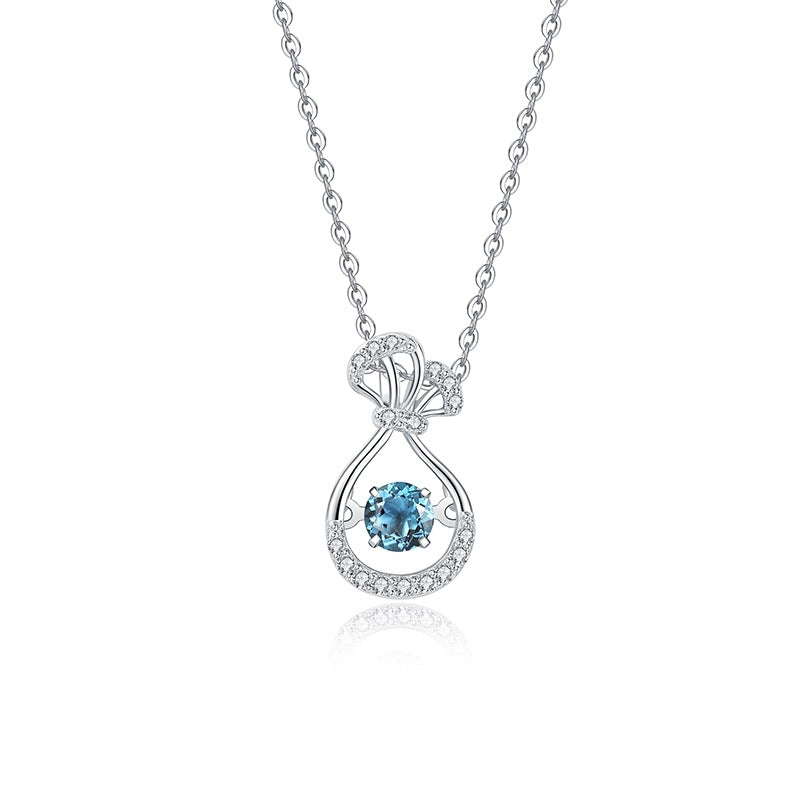 S925 Sterling Silver Natural Topaz Necklace