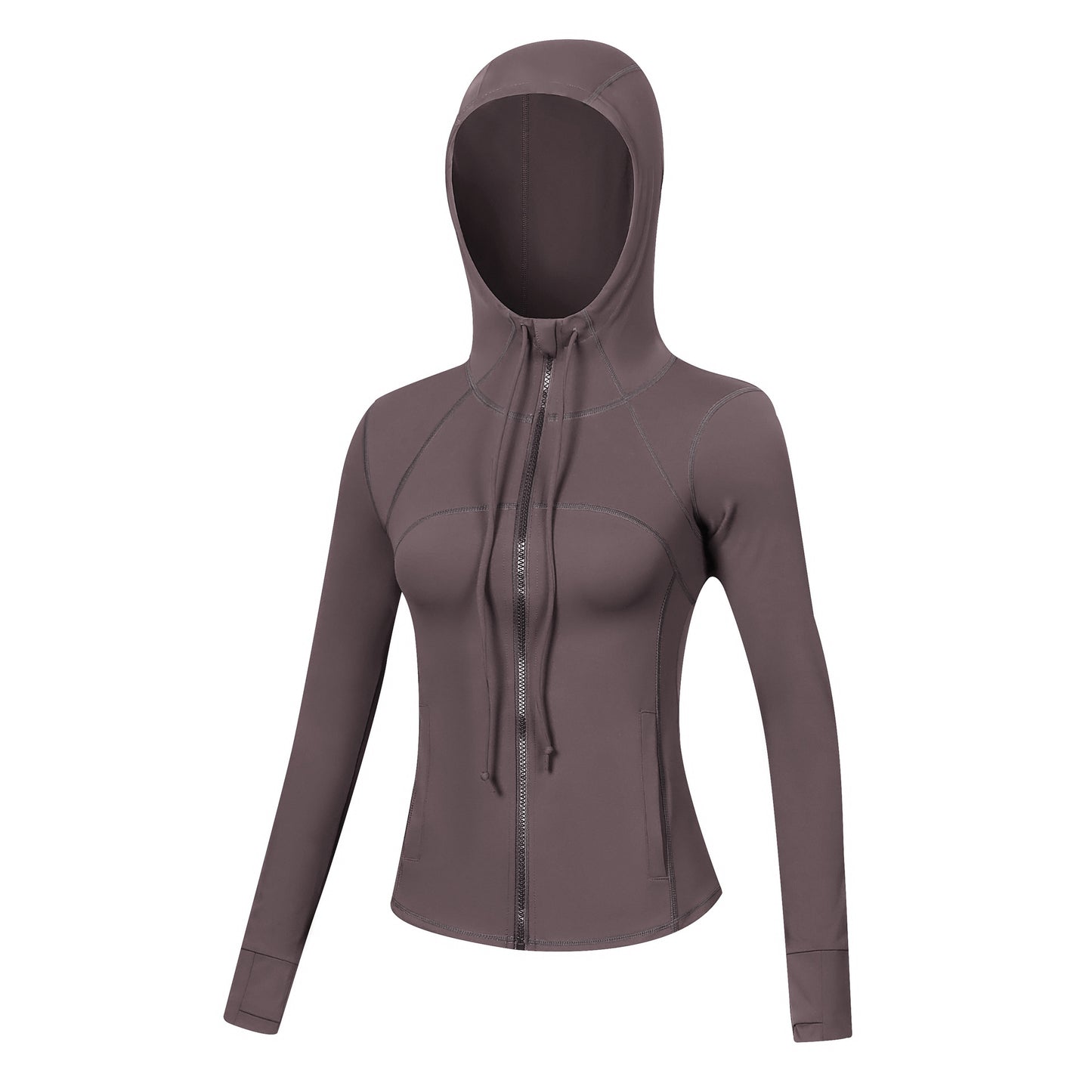 Sports Jacket Women's Long Sleeve Hooded Slim Fit Running Fitness Outdoor Yoga Clothes Zipper