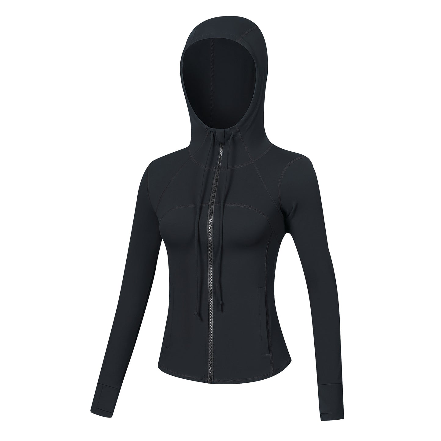 Sports Jacket Women's Long Sleeve Hooded Slim Fit Running Fitness Outdoor Yoga Clothes Zipper