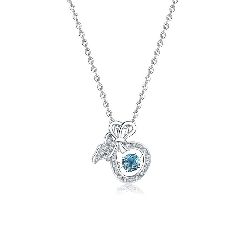 S925 Sterling Silver Natural Topaz Necklace