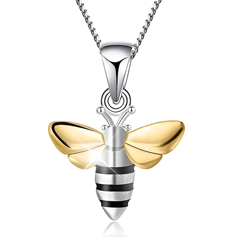 Modern Golden Bee Necklace