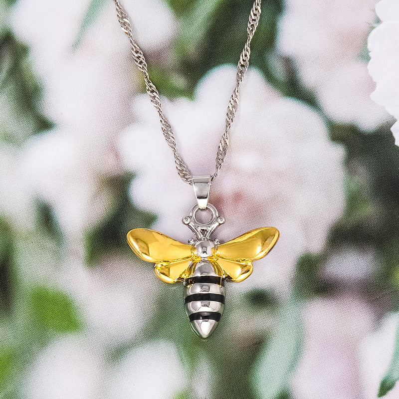 Modern Golden Bee Necklace