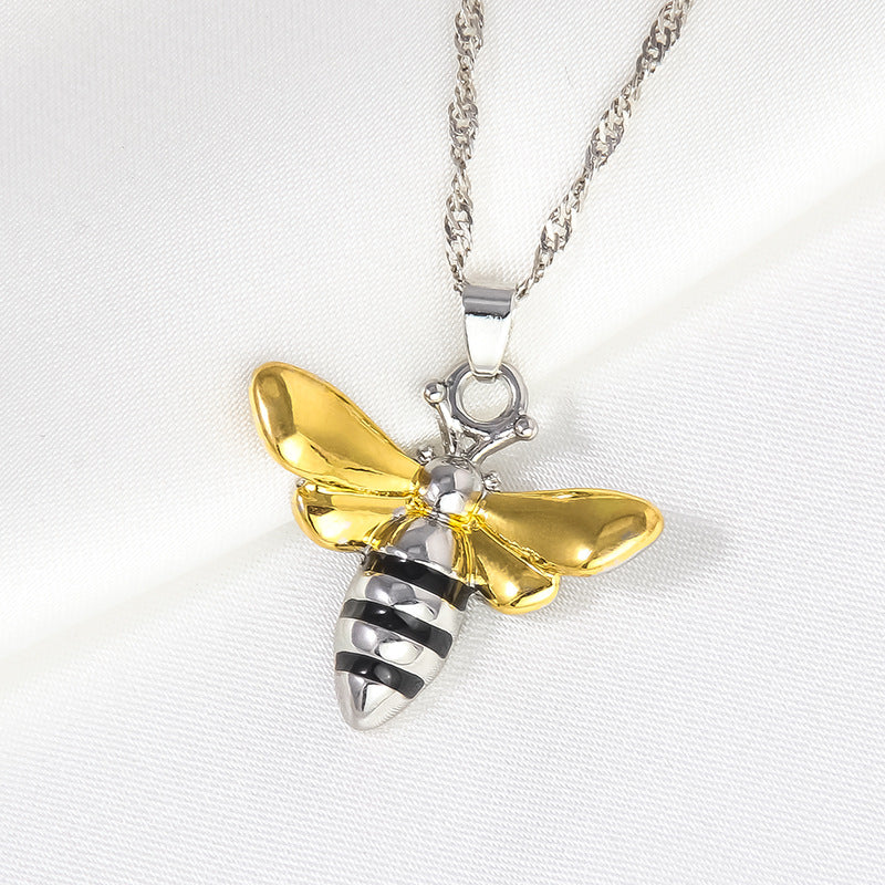 Modern Golden Bee Necklace