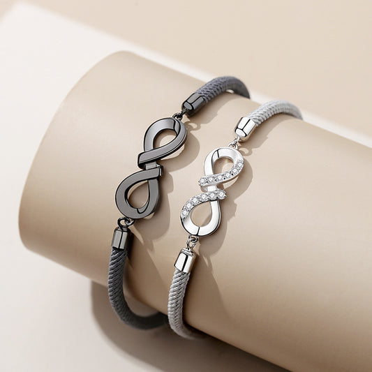 Saycona 925 Sterling Silver Mobius Couple Bracelet