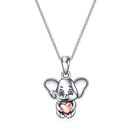 Sterling Silver Elephant Heart Pendant